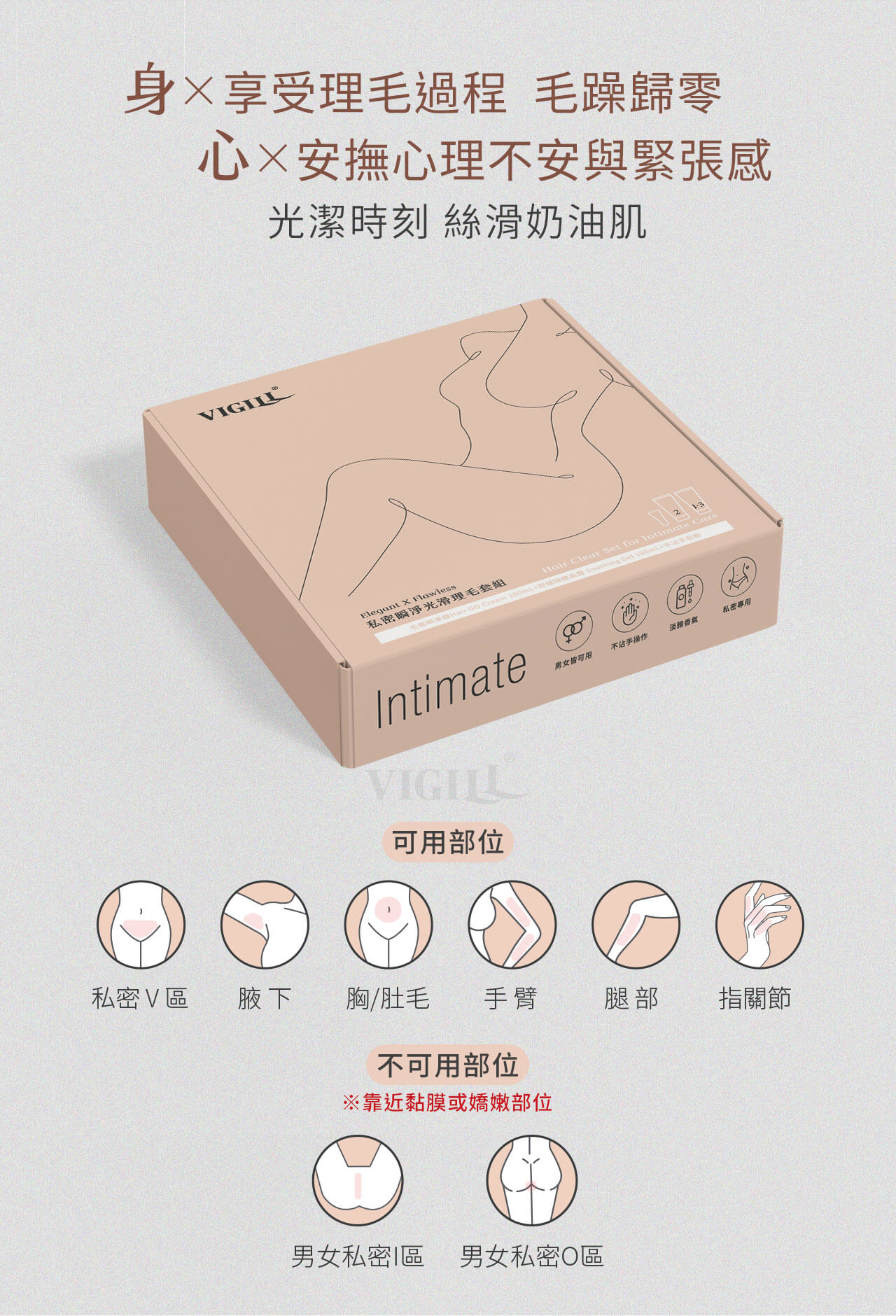 婦潔VIGILL 私密瞬淨光滑理毛套組 10004